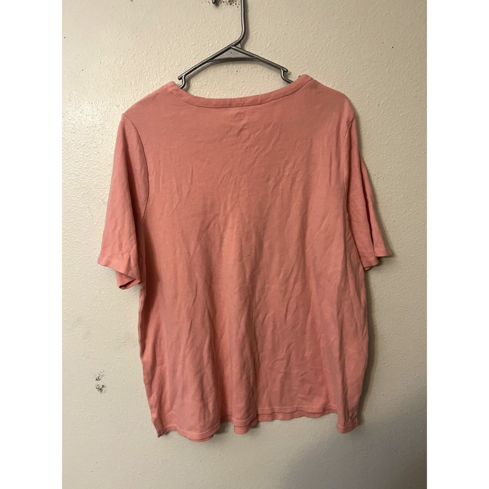 Croft & Barrow Croft & Barrow T-Shirt Pink V-Neck Short Sleeve 1X Plus Size Women Casual Shirt Size XL / US 12-14 / IT 48-50 - 2 Thumbnail