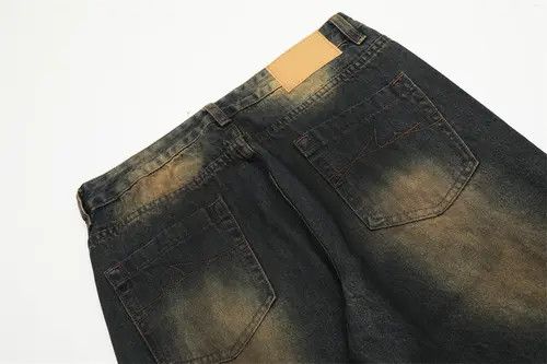 VIBE Men's distressed split patchwork loose flared jeans Size US 32 / EU 48 - 5 Thumbnail