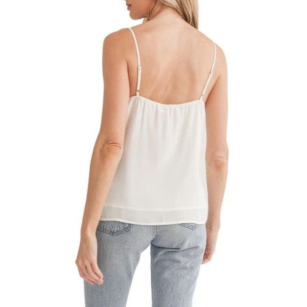 Other LUSH Lace Trim V-neck Chiffon Camisole, Ivory, S Size S / US 4 / IT 40 - 2 Thumbnail