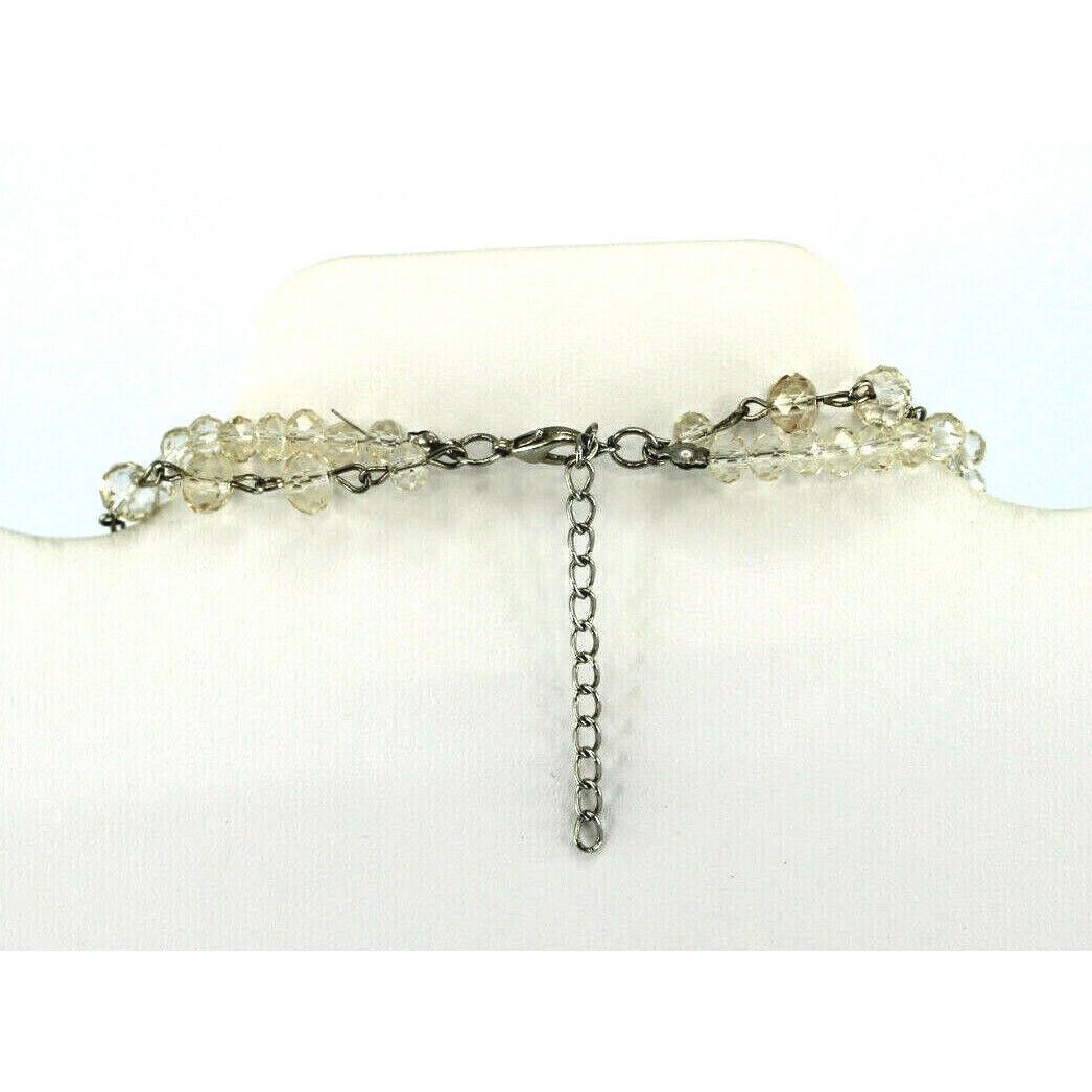 Other Rare Double Strand Faceted Crystal Bead Necklace Silvertone Size ONE SIZE - 5 Thumbnail