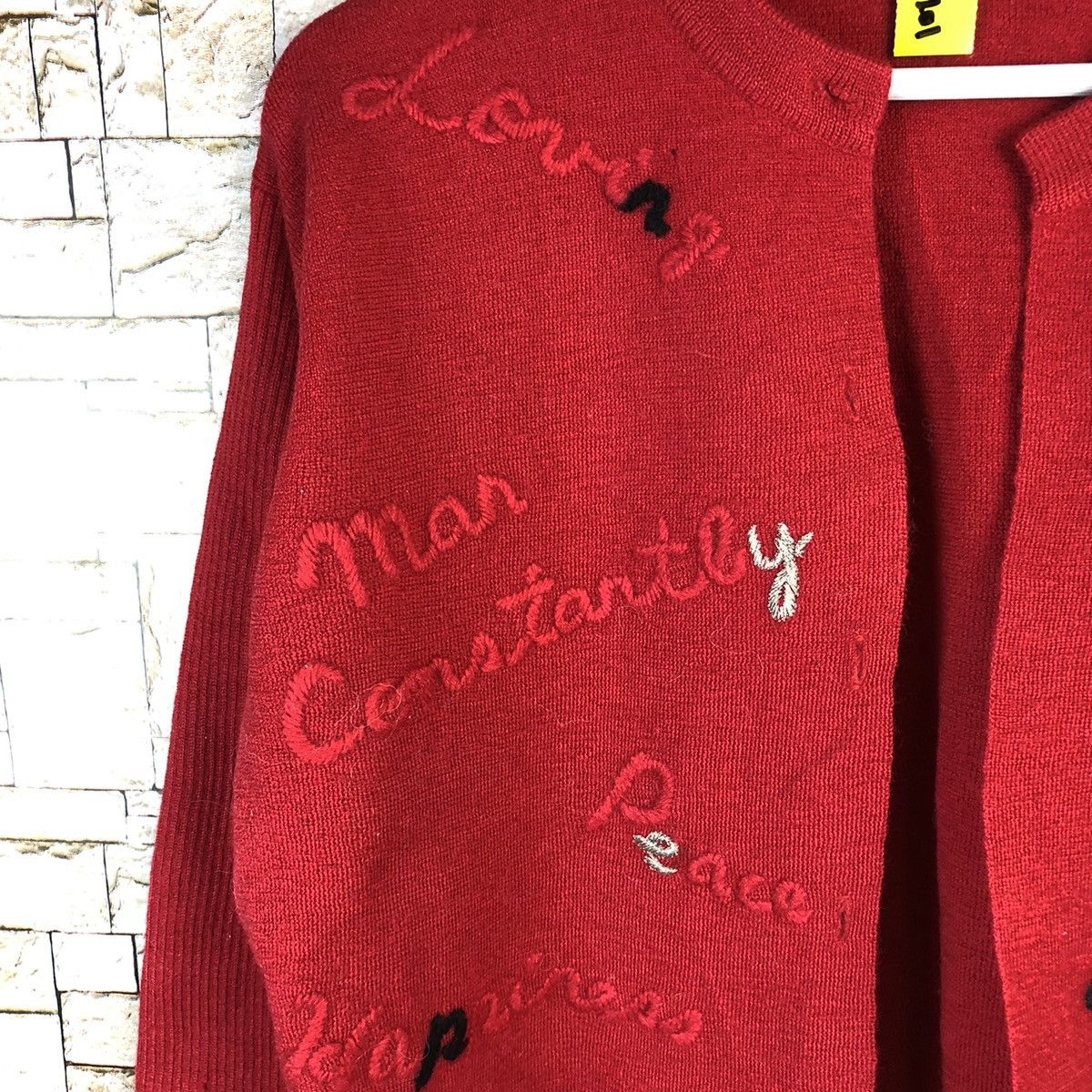 Homespun Knitwear × Pierre Cardin Escape pierre cardin Red Cardigan Knitwear #A1201 Size M / US 6-8 / IT 42-44 - 9 Thumbnail