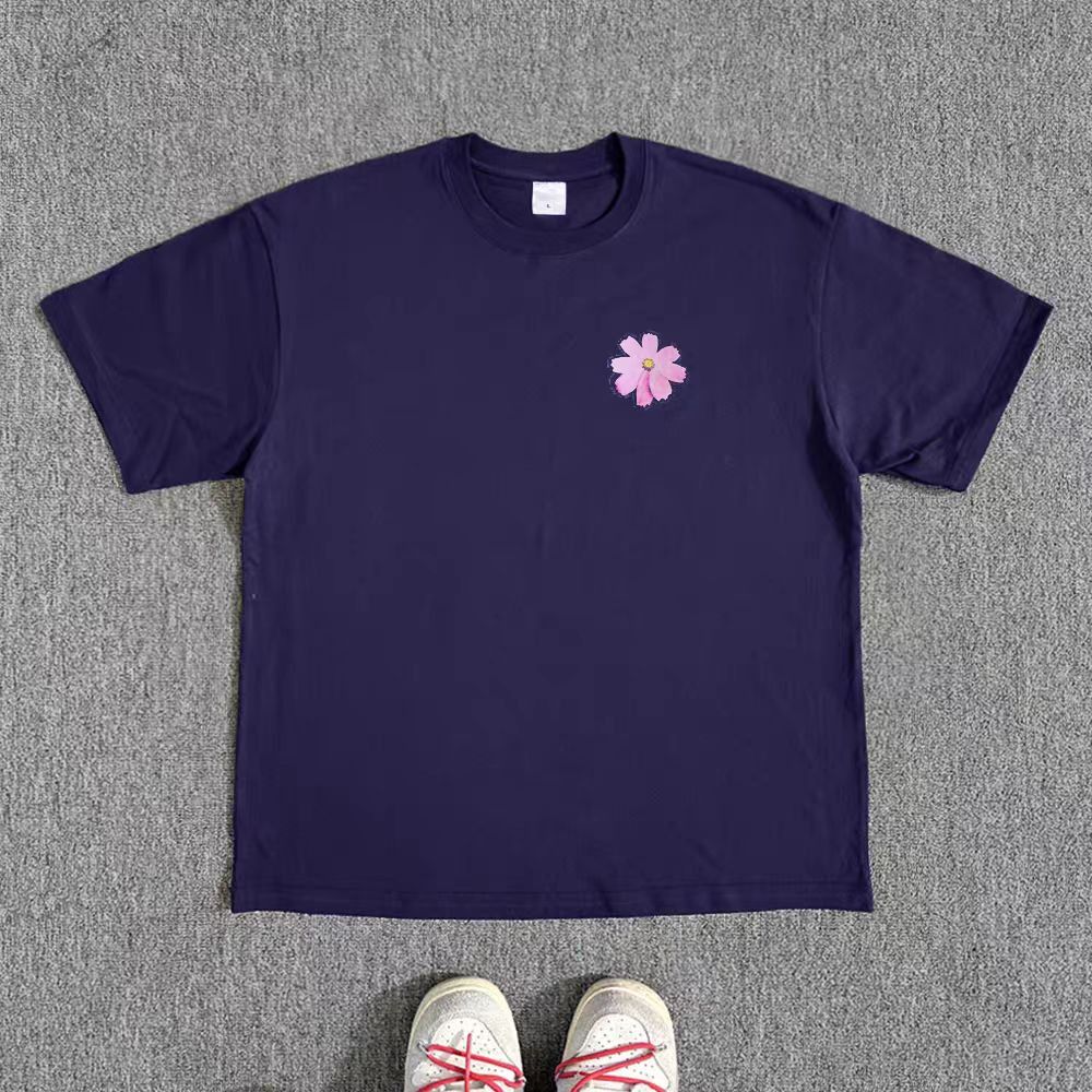 Vintage Blue street fashion flower print t-shirt Size US M / EU 48-50 / 2 - 2 Thumbnail