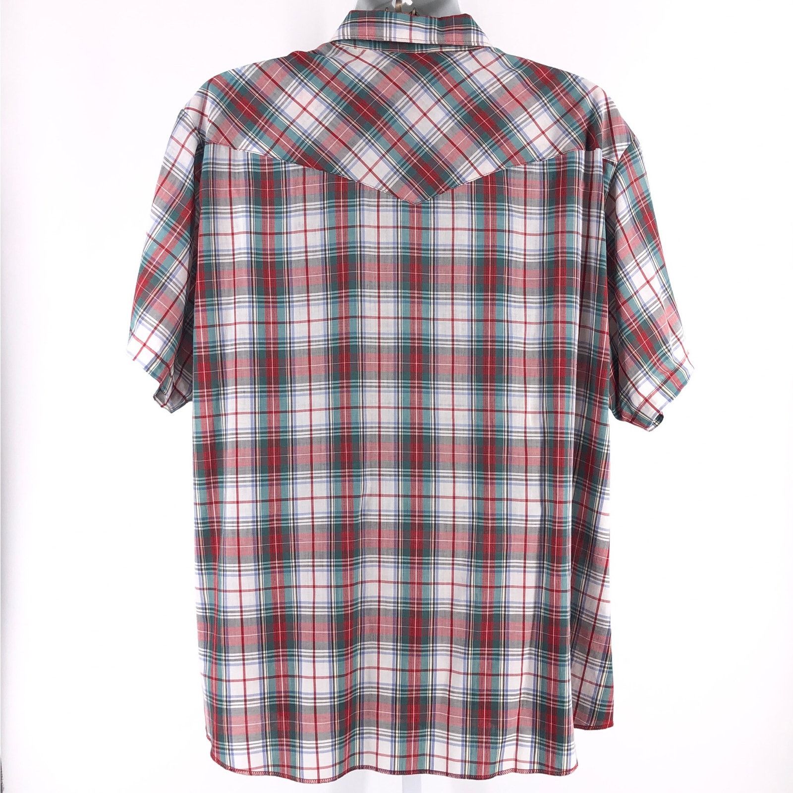 Vintage 90s snap western shirt short sleeve plaid 1990s vintage Size US XXL / EU 58 / 5 - 2 Thumbnail