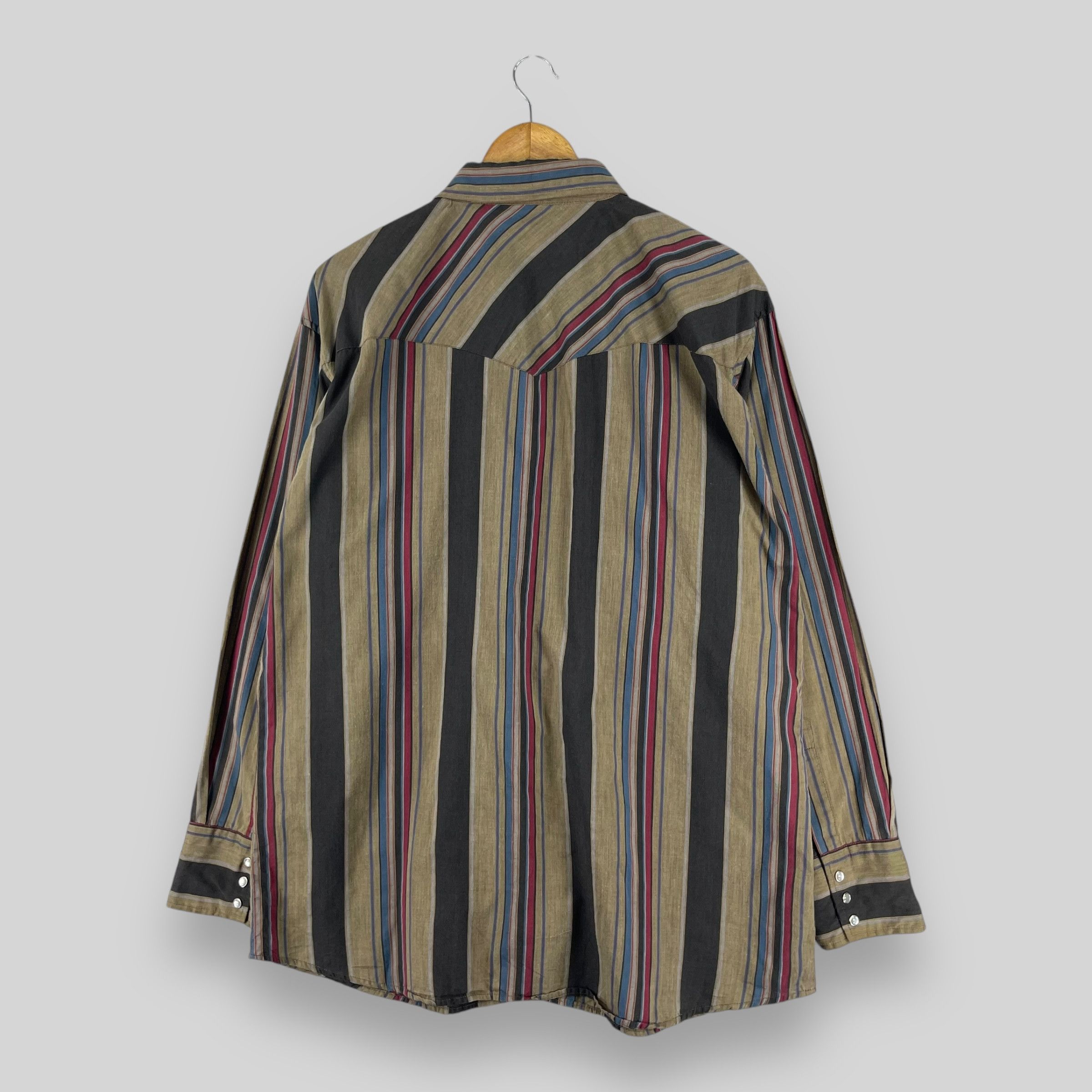 Vintage Vintage YOUNG BLOODS Multi Stripes Retro Style Western Shirt Size US L / EU 52-54 / 3 - 7 Thumbnail