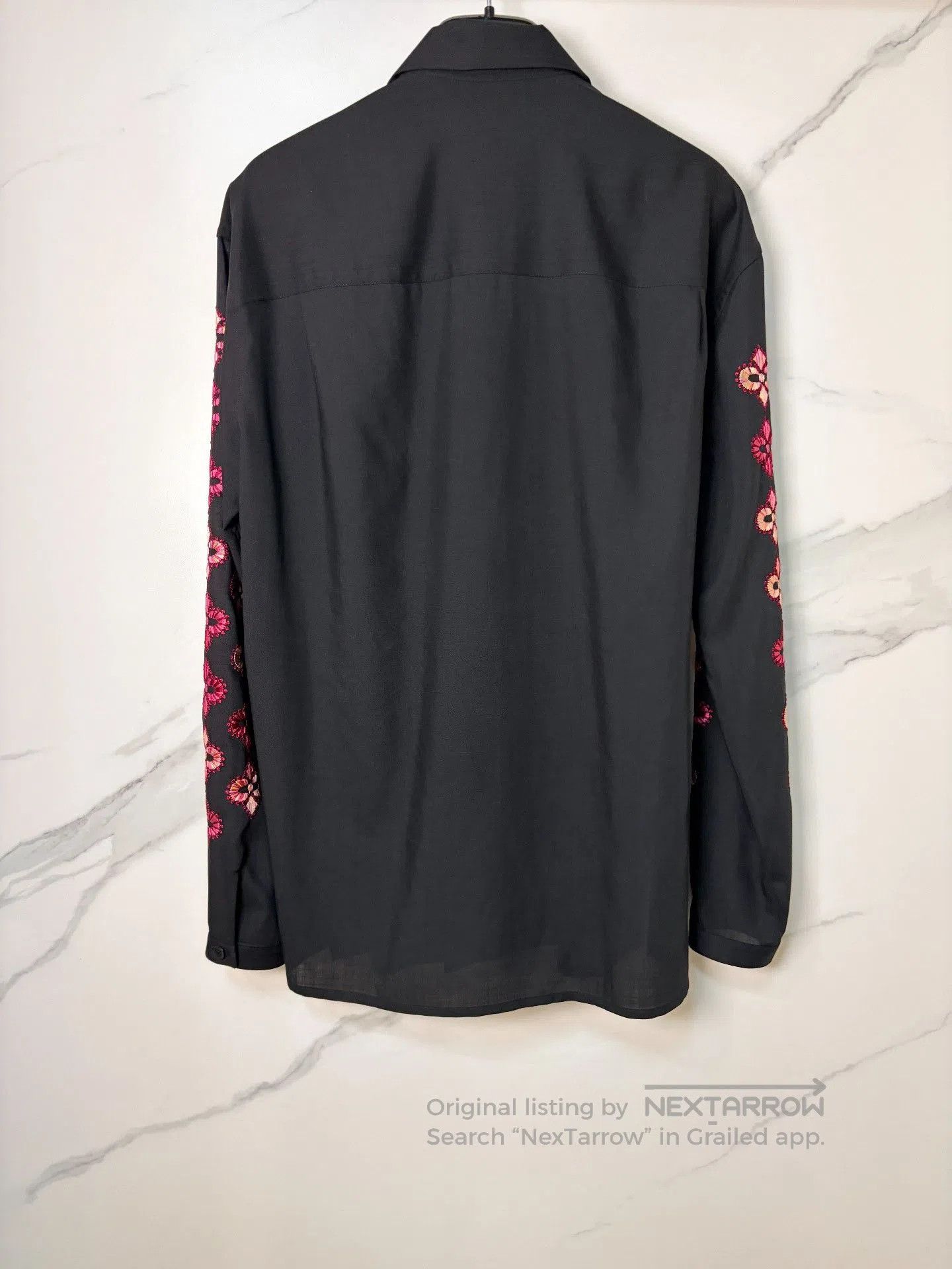 Saint Laurent Paris Saint Laurent Wool Floral Embroidery Shirt. Size US M / EU 48-50 / 2 - 2 Thumbnail