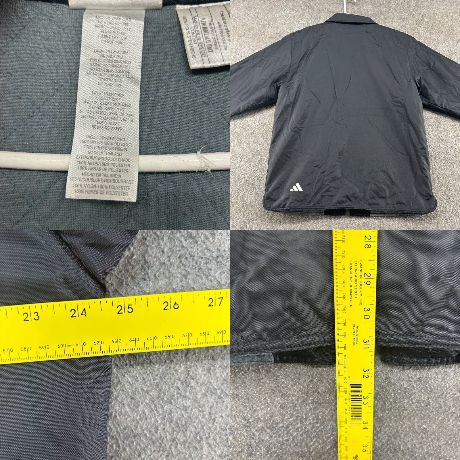 Adidas VINTAGE Adidas Jacket Mens L Black Parka Full Zip Quilted Lined Logo Nylon 90s Size US L / EU 52-54 / 3 - 8 Thumbnail