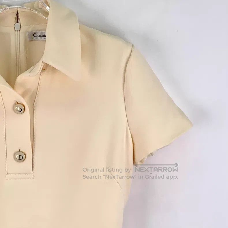 Dior Dior Beige wool lapel single-breasted short-sleeved dress Size XS / US 0-2 / IT 36-38 - 3 Thumbnail