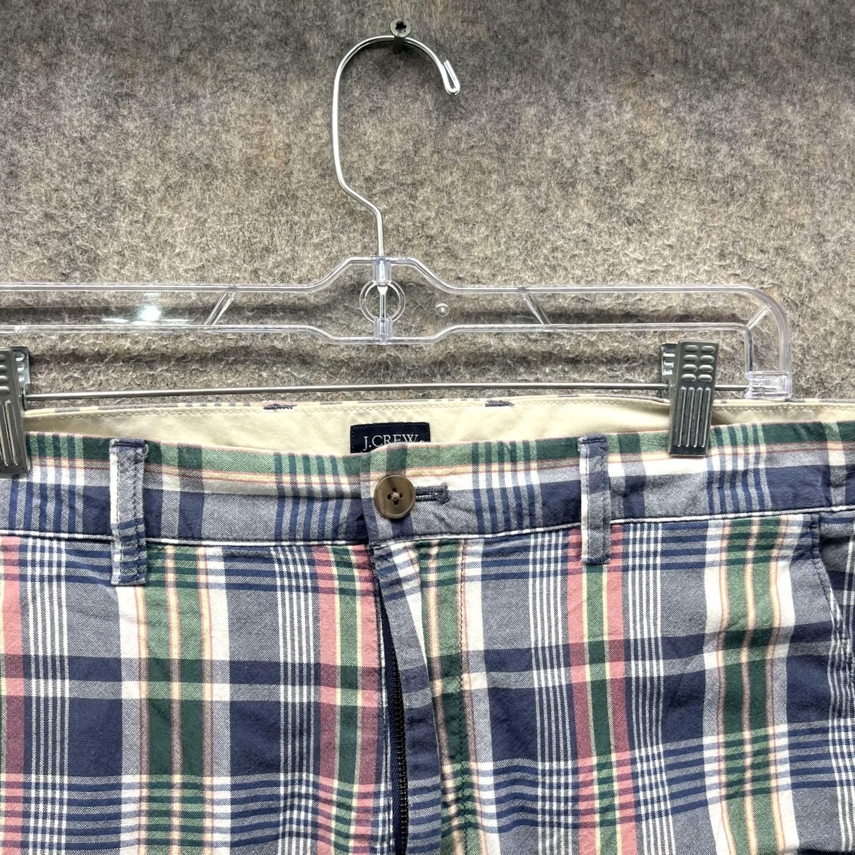 J.Crew J.Crew Shorts Mens 36 Blue Green Plaid 9 Inseam Chino Casual Cotton Size US 36 / EU 52 - 2 Thumbnail