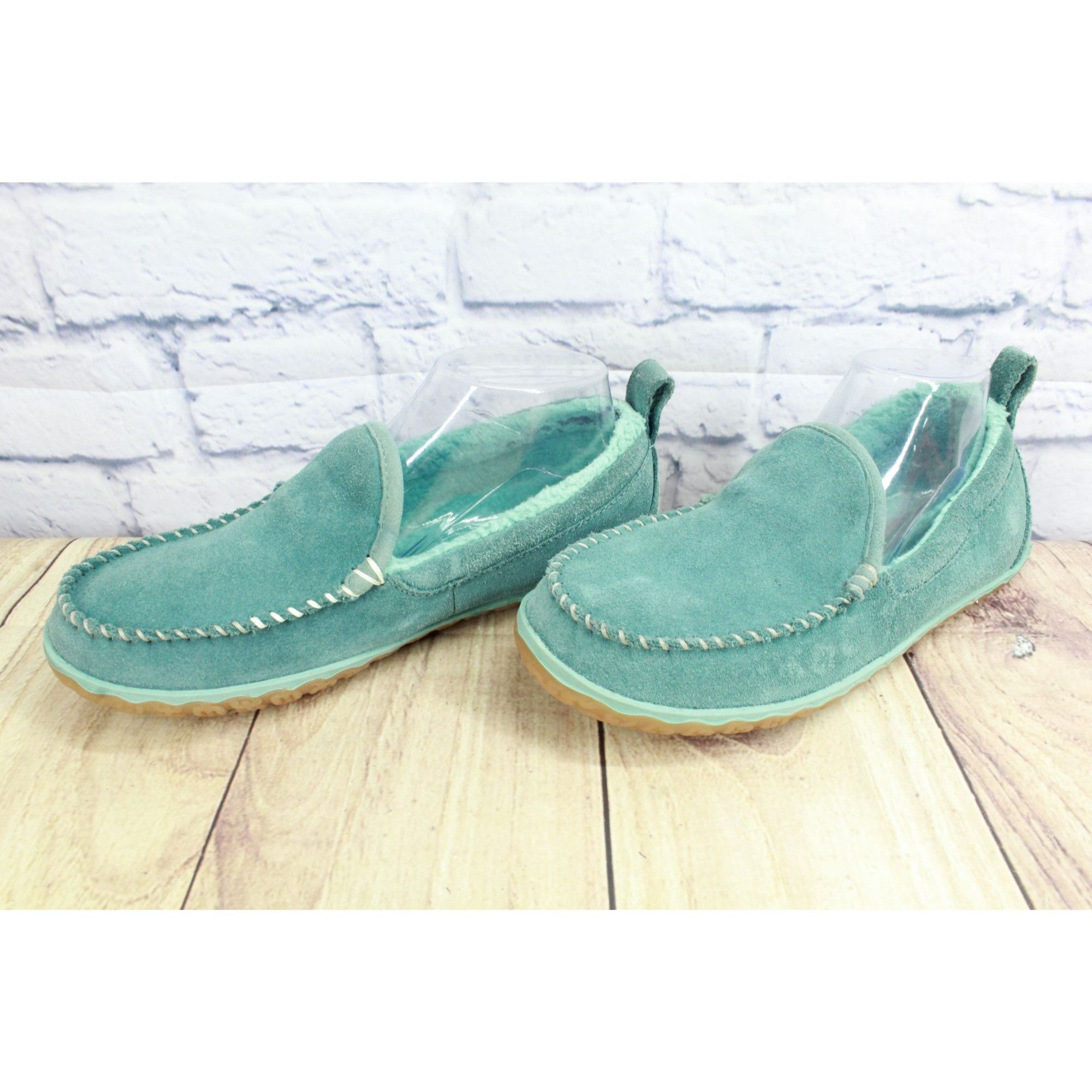 L.L. Bean LL Bean Green Fleece Lined Mountain Moccasins Size US 8 / IT 38 - 3 Thumbnail