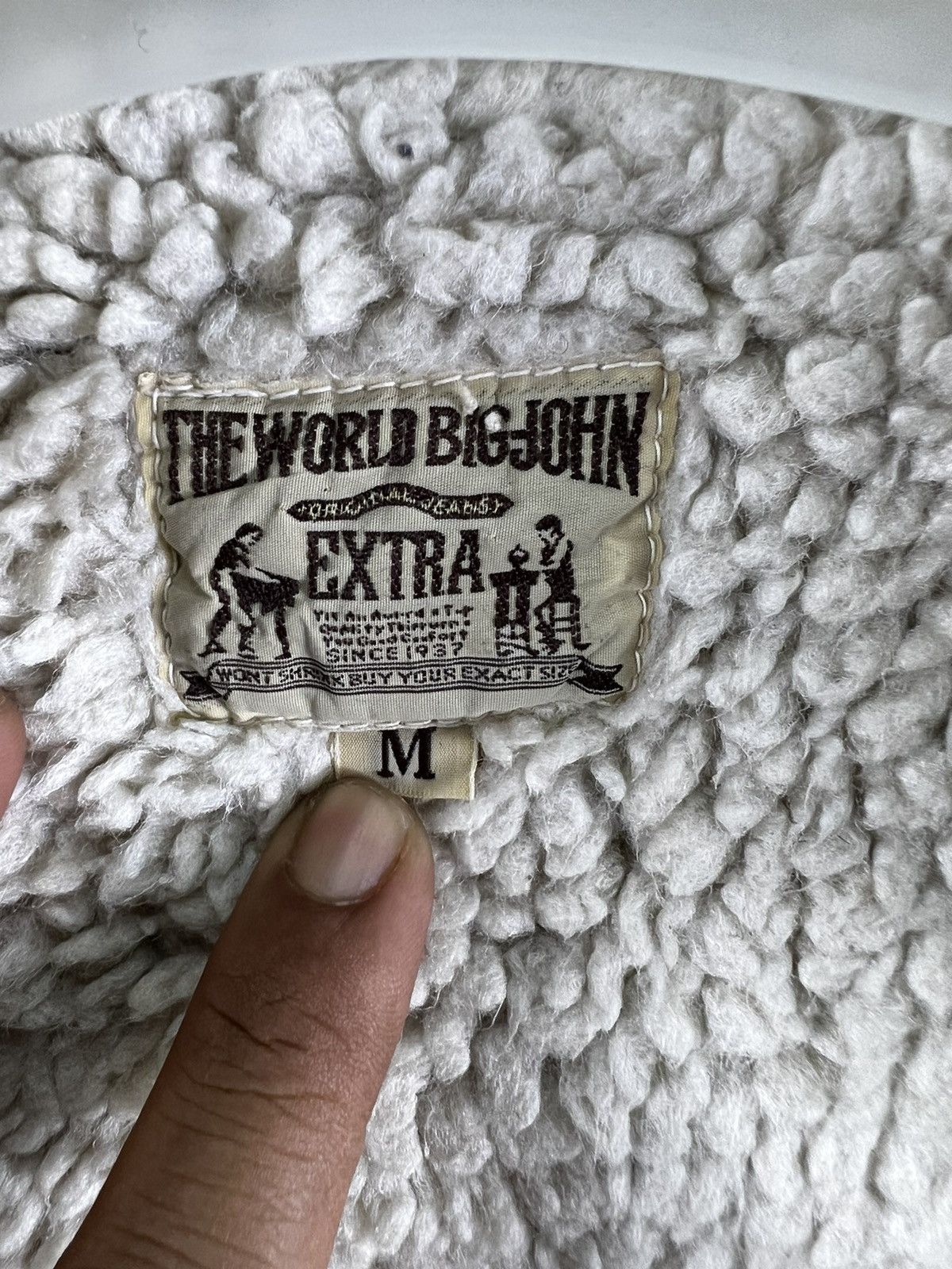 Big John 🔥 THE WORLD BIG JOHN VTG SHERPA LINING DISTRESSED TYPE-2 Size US M / EU 48-50 / 2 - 11 Thumbnail