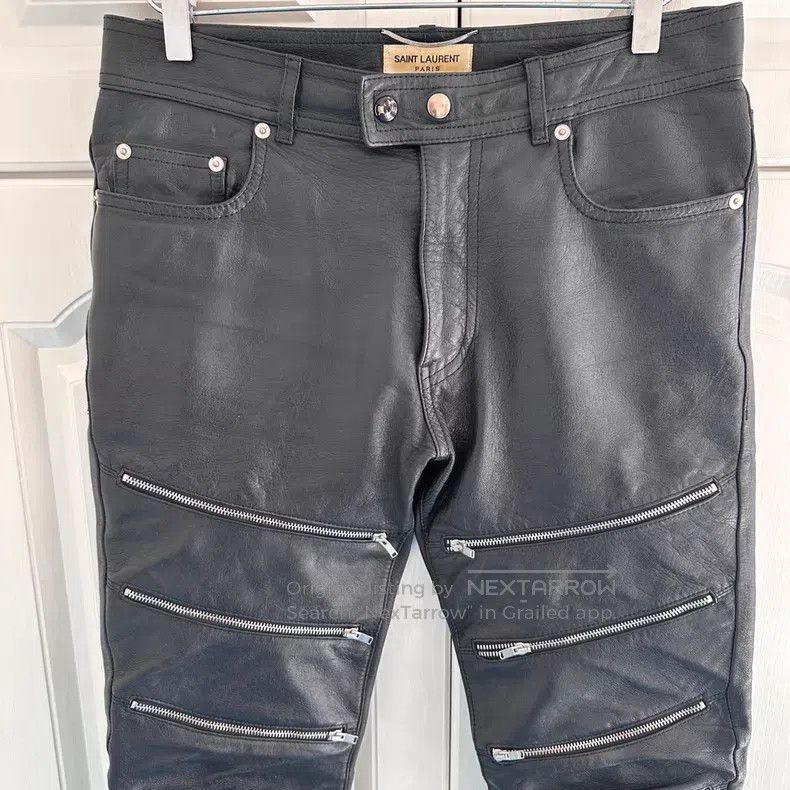 Saint Laurent Paris Saint Laurent Paris Zipper Leather Pants Size US 32 / EU 48 - 3 Thumbnail