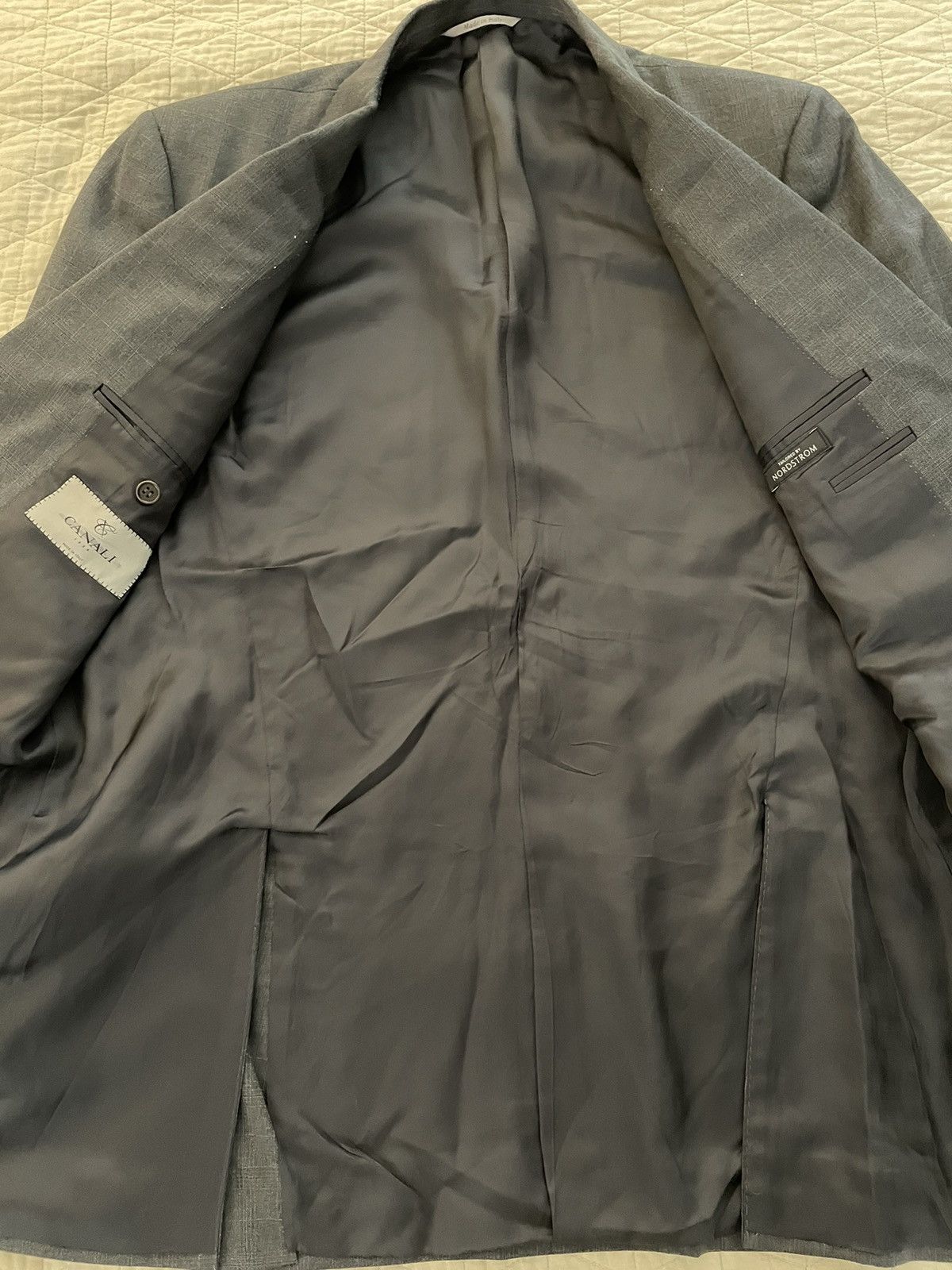 Canali Subtle Check Wool Suit Size 42L - 8 Thumbnail