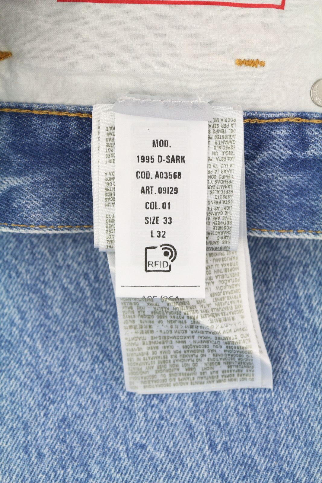 Diesel 1995 D-SARK 09I29 W33/L32 Blue Slim Straight 85405 Size US 33 - 12 Thumbnail