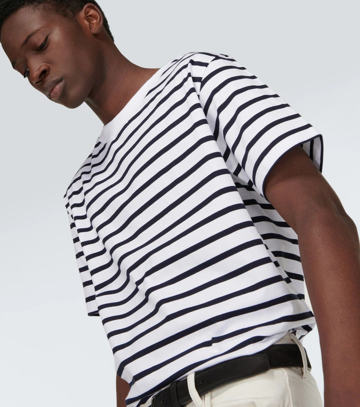 Loro Piana o1srvl11e0924 Rio Short Sleeve T-Shirt in White/Black Size US L / EU 52-54 / 3 - 5 Thumbnail