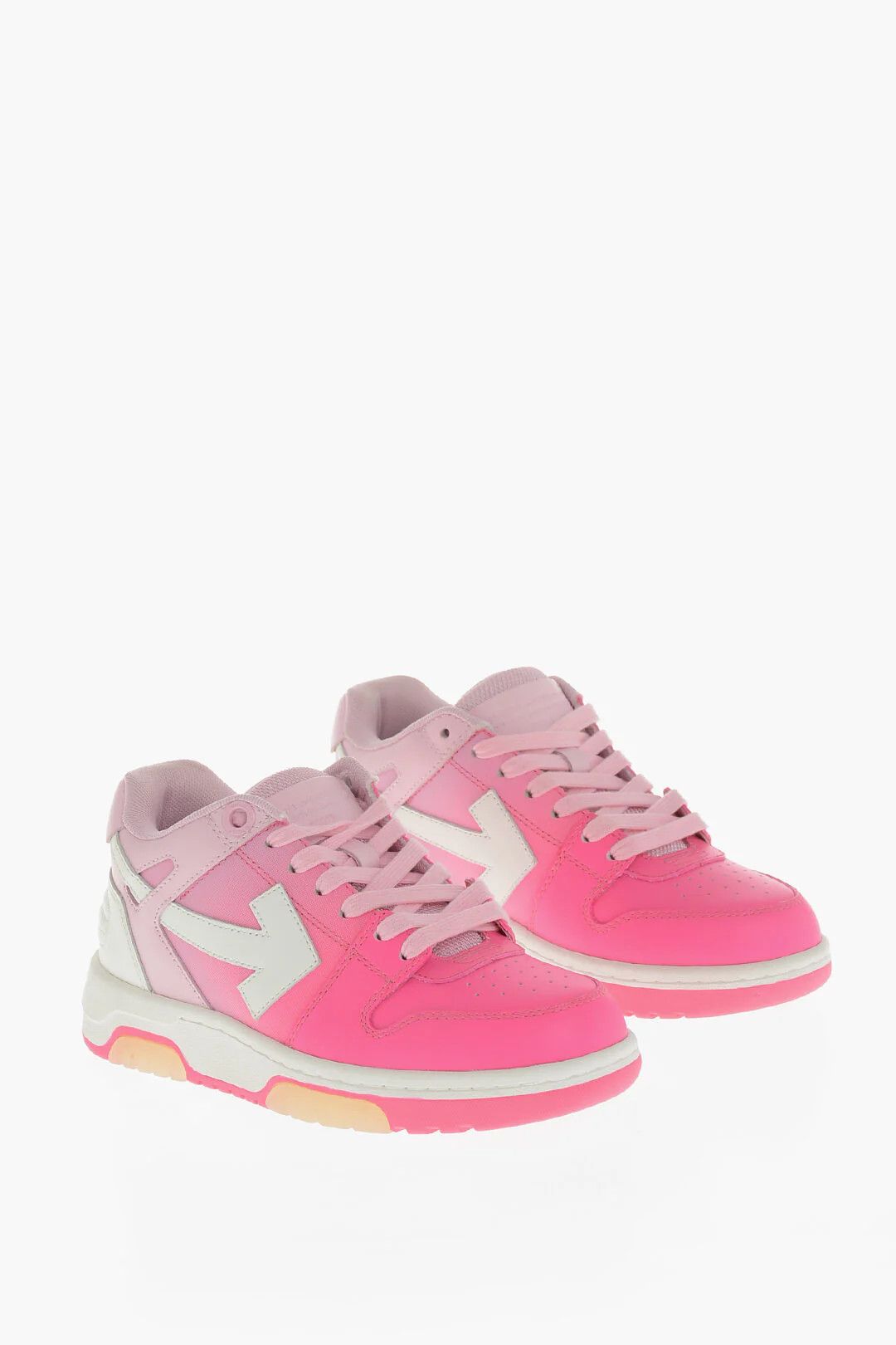 Off-White og1mm0426 Ombre Leather Low-Top Sneakers in White & Pink Size US 5 / IT 35 - 3 Thumbnail