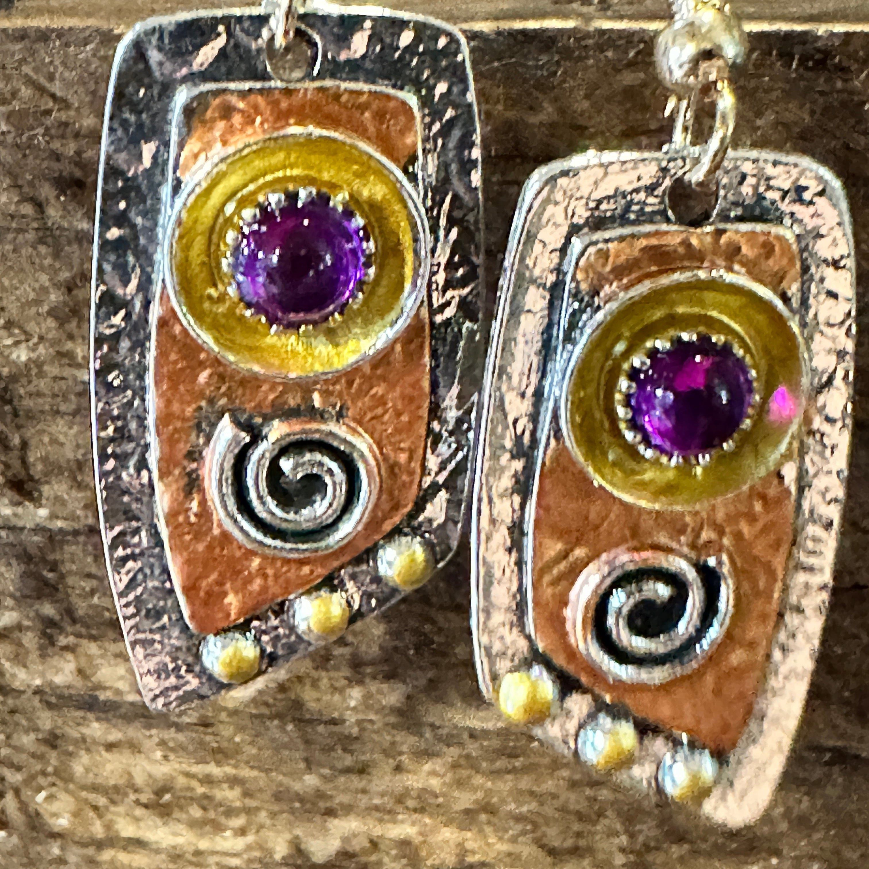 Other Handcrafted Bohemian Vintage Copper Dangle Earring, Retro Et Size ONE SIZE - 1 Thumbnail