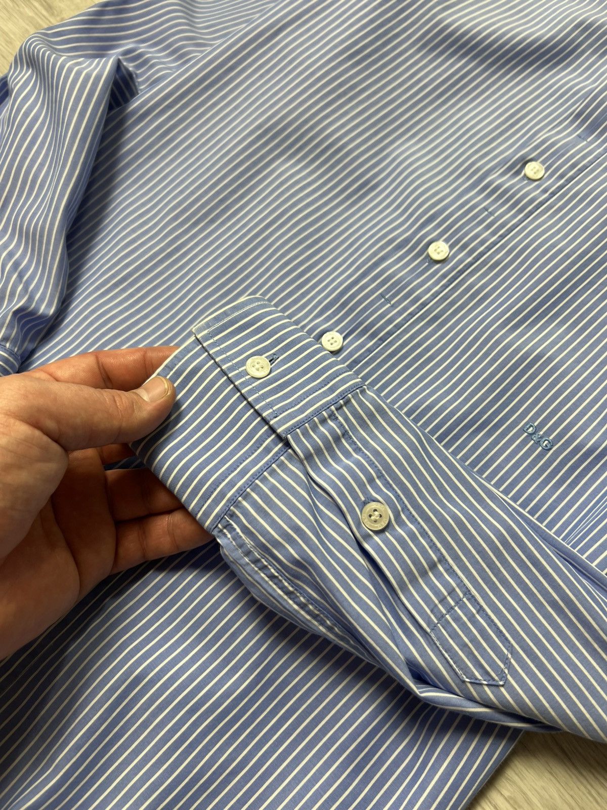 Dolce & Gabbana Dolce & Gabbana Striped Button Up Slim Shirt D&G Logo Size US M / EU 48-50 / 2 - 9 Thumbnail