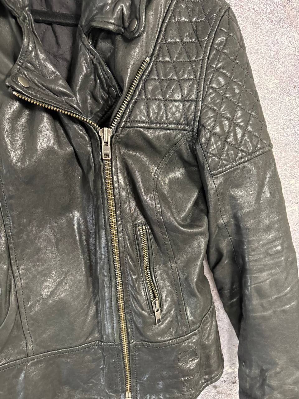 Allsaints × Vintage ALLSAINTS LEATHER BIKER JACKET WOMEN'S UK14 LAMB PAPIN Size L / US 10 / IT 46 - 10 Thumbnail