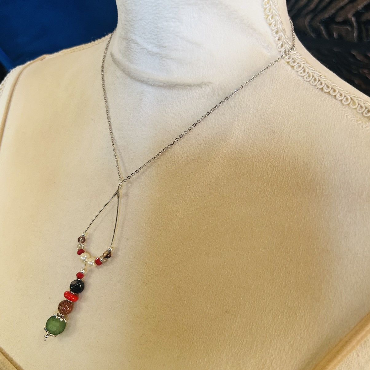 Handmade Handcrafted vintage bead changeable charm pendant necklace Size ONE SIZE - 4 Thumbnail