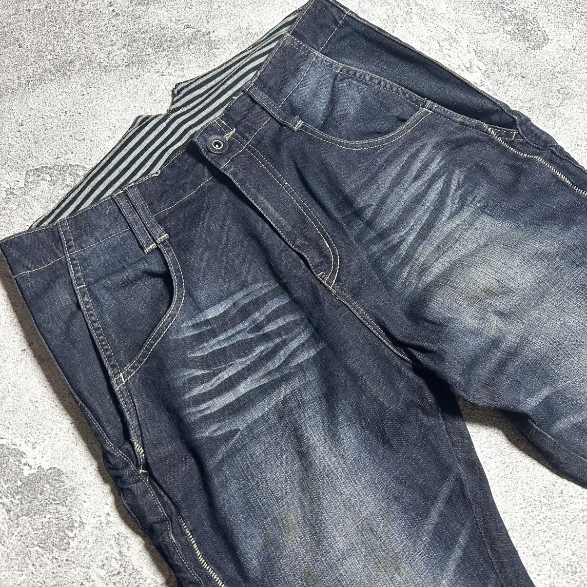 Japanese Brand Vintage Pants Denim PPFM DESTRUCT Strect Material Size US 35 - 14 Thumbnail