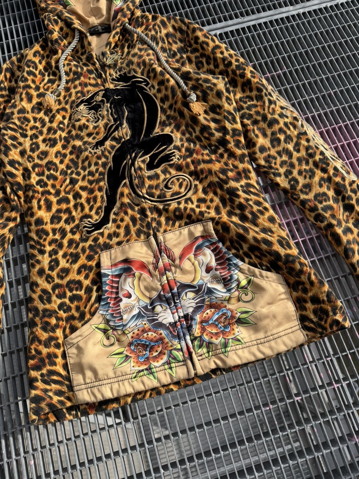 Christian Audigier Vintage Christian Audigier Leopard Y2K Overprinted Zip Size S / US 4 / IT 40 - 2 Thumbnail