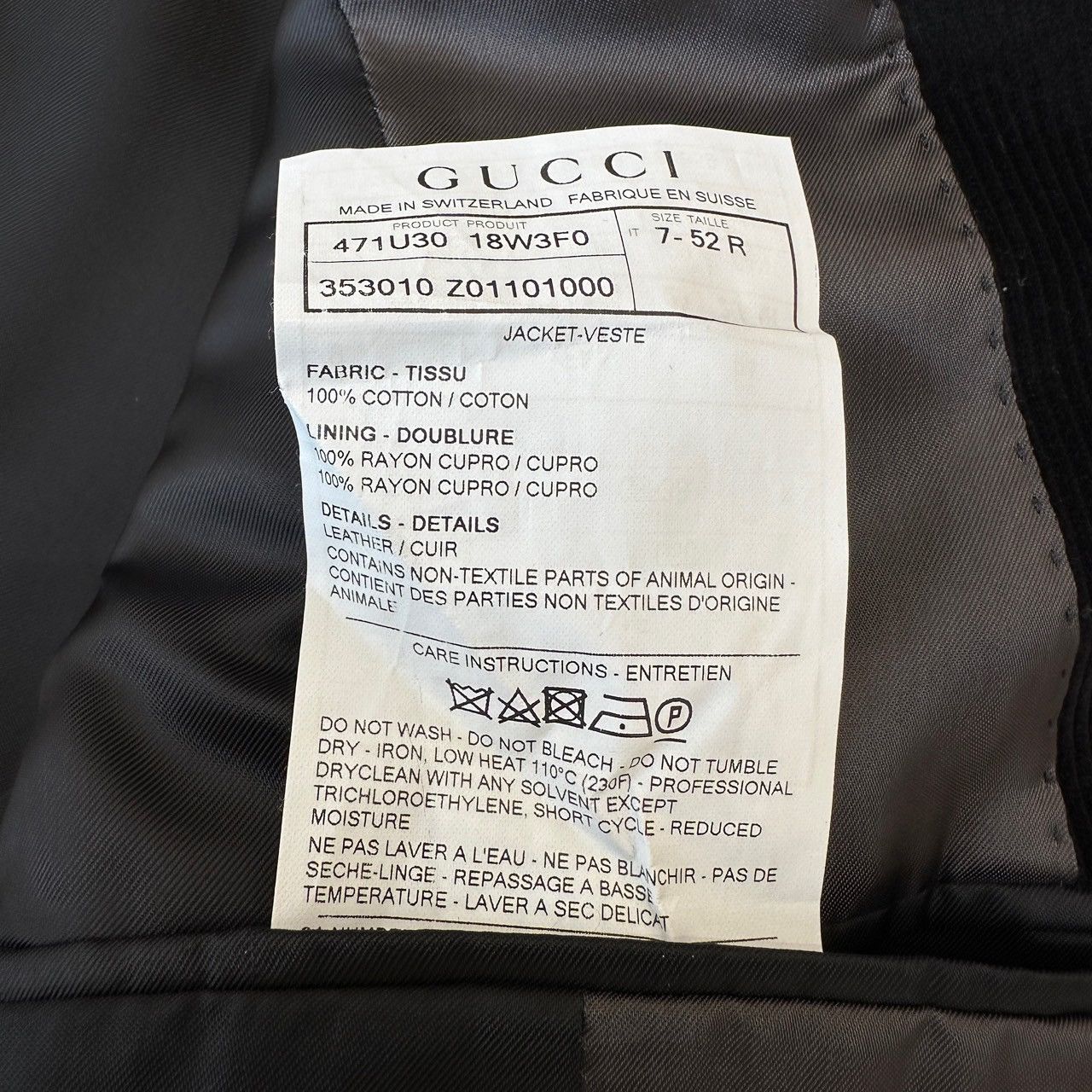 Gucci Gucci corduroy leather collar suits Size 52R - 8 Thumbnail