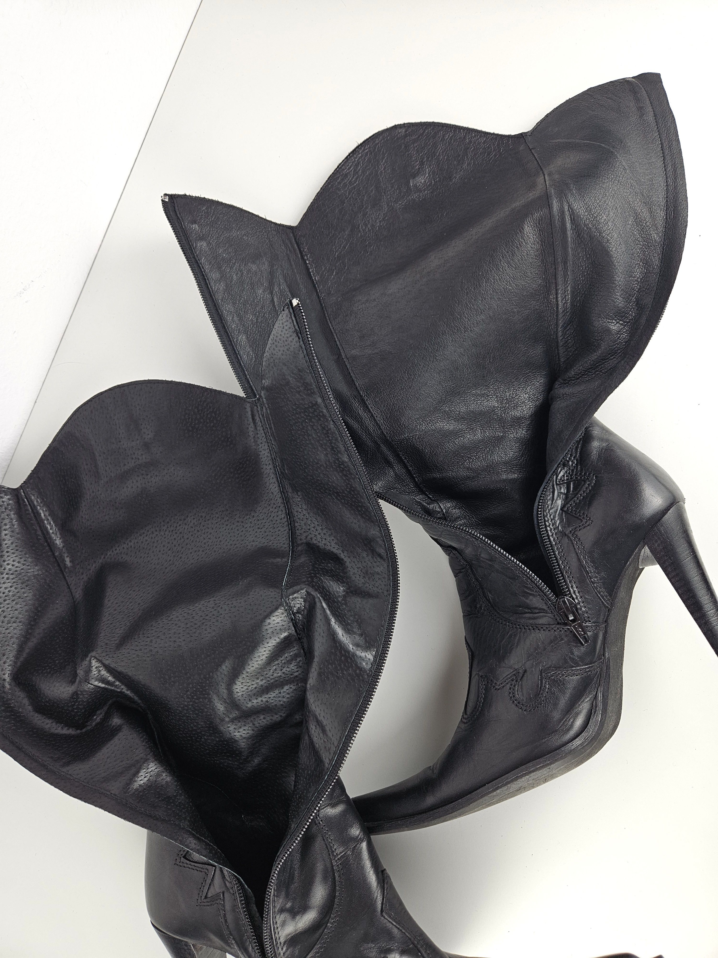 Vintage Vintage leather high heel pointed toe cowboy boots Size US 10 / IT 40 - 20 Thumbnail