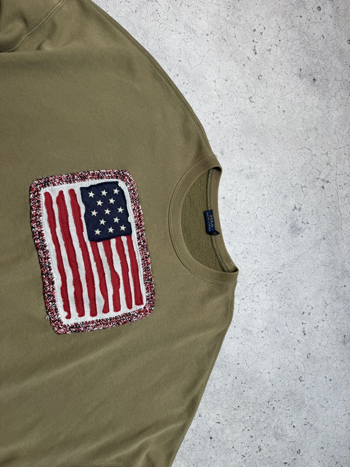 Polo Ralph Lauren Polo Ralph Lauren USA Flag Oversize Sweatshirt Vintage Size US XL / EU 56 / 4 - 6 Thumbnail