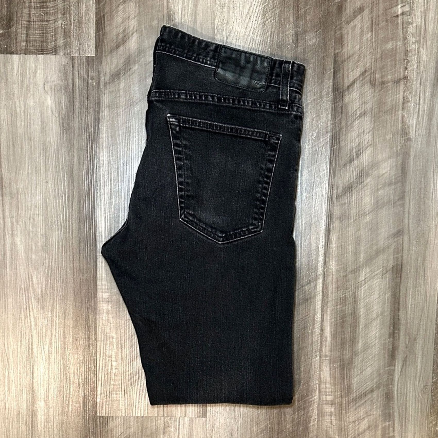 Vintage AG Adriano Goldschmied The Tellis Modern Slim Jeans 33R Black Men Regular 30 Inseam 35 39 10.5 7 12 MS9182 Size US 33 - 2 Thumbnail