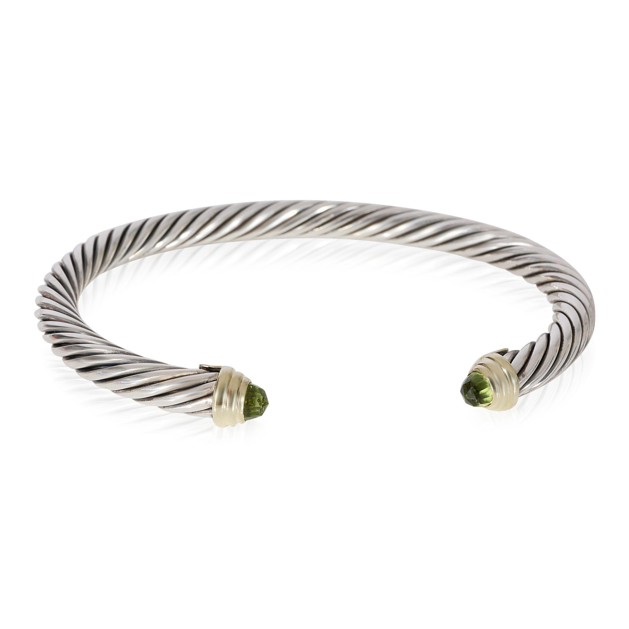 image of David Yurman Cable Classic Peridot Bracelet In 14K Yellow Gold/sterling Silver, Women's