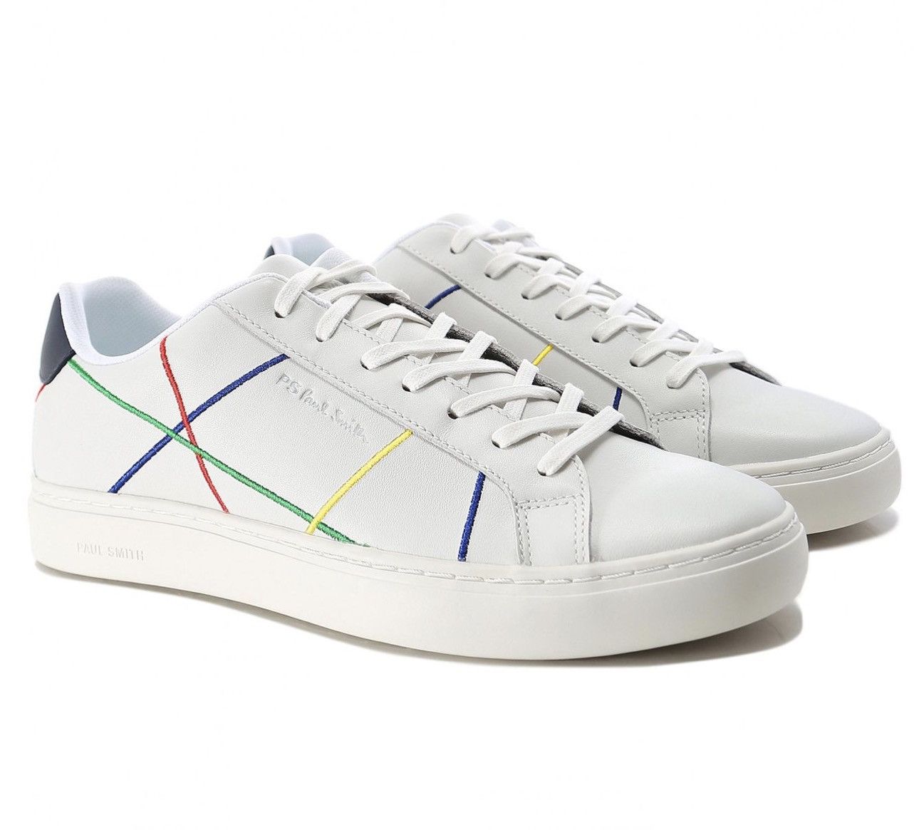 Paul Smith PAUL SMITH Leather Abstract Stripe Rex Sneakers Size US 7 / EU 40 - 1 Thumbnail