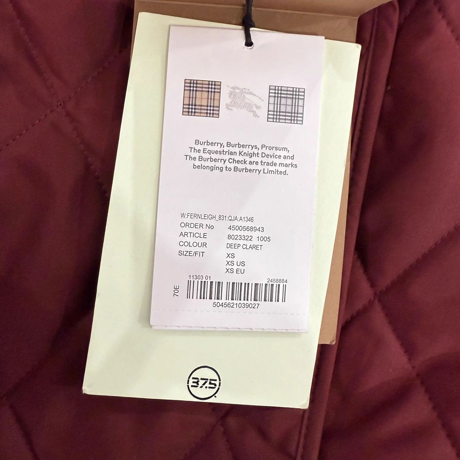 Burberry Burberry Burgundy Tartan Lined Padded Jacket XS Size XS / US 0-2 / IT 36-38 - 3 Thumbnail