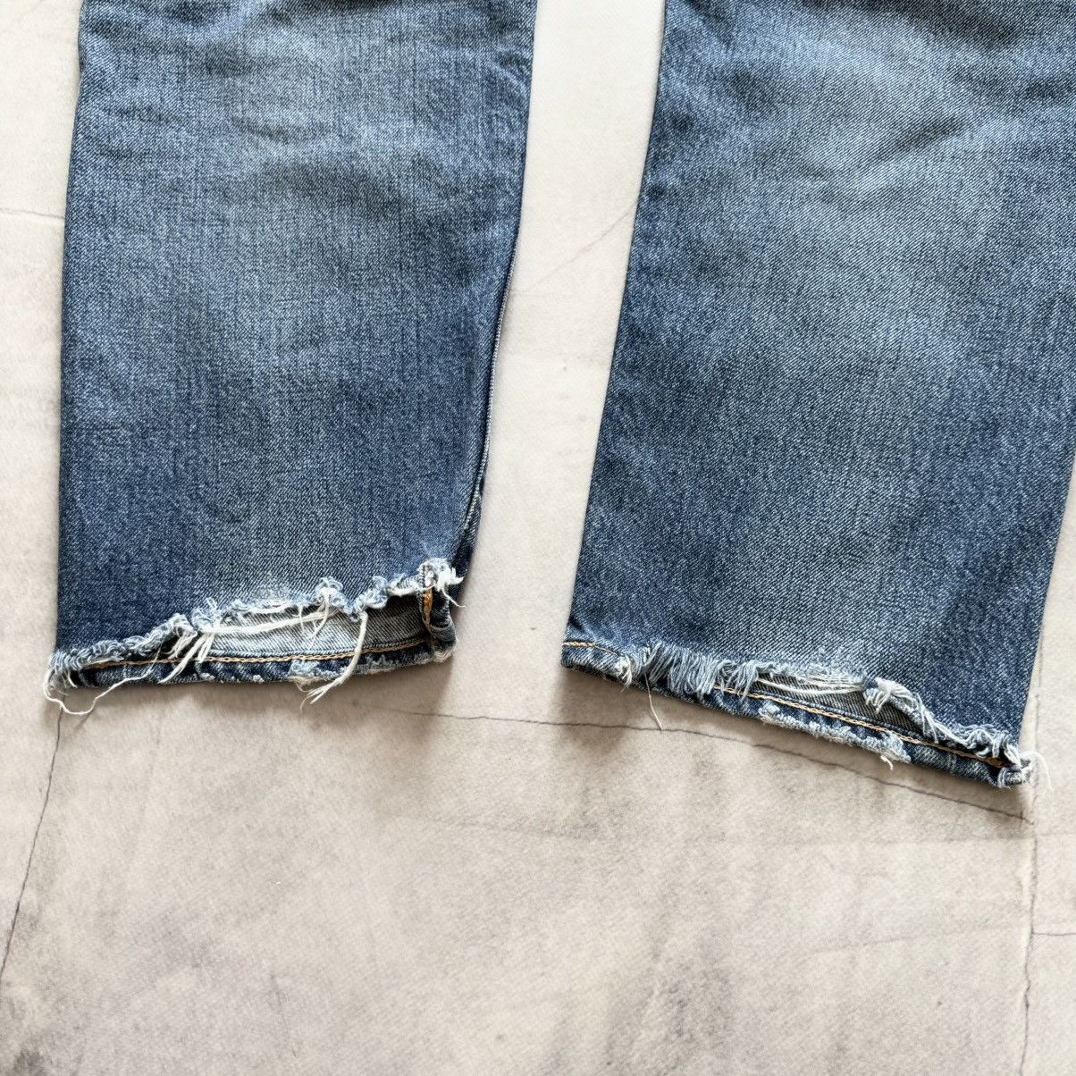 Samurai Jeans Archive Japan Moussy Distressed Trashed Blue Jeans Y2K Size US 31 - 10 Thumbnail
