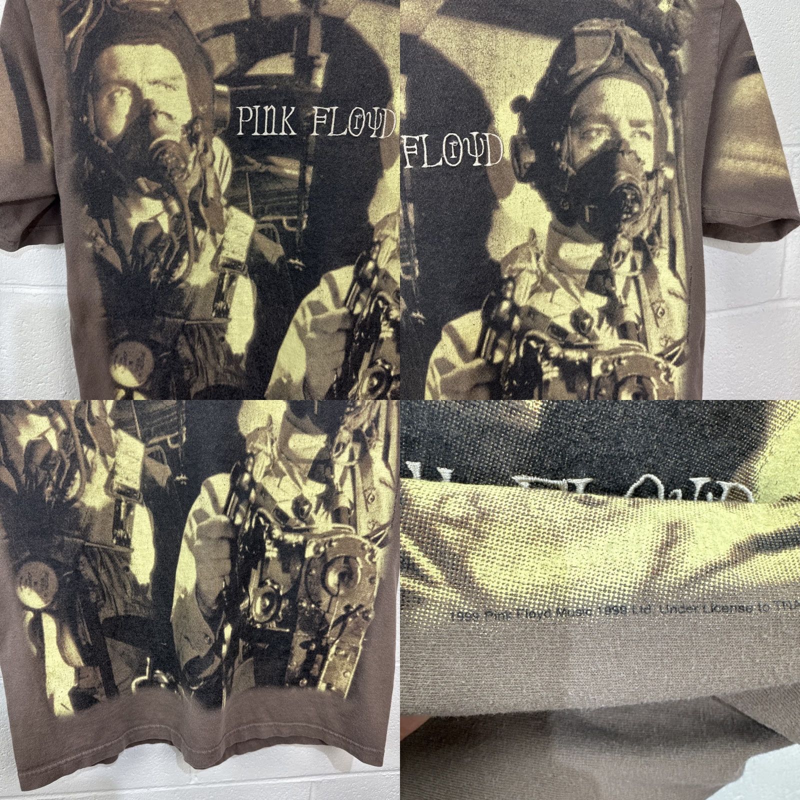 AAA VINTAGE Pink Floyd All Over Print T-Shirt Men XL Brown 90s Band Music Embroidered Graphic Size US XL / EU 56 / 4 - 8 Thumbnail