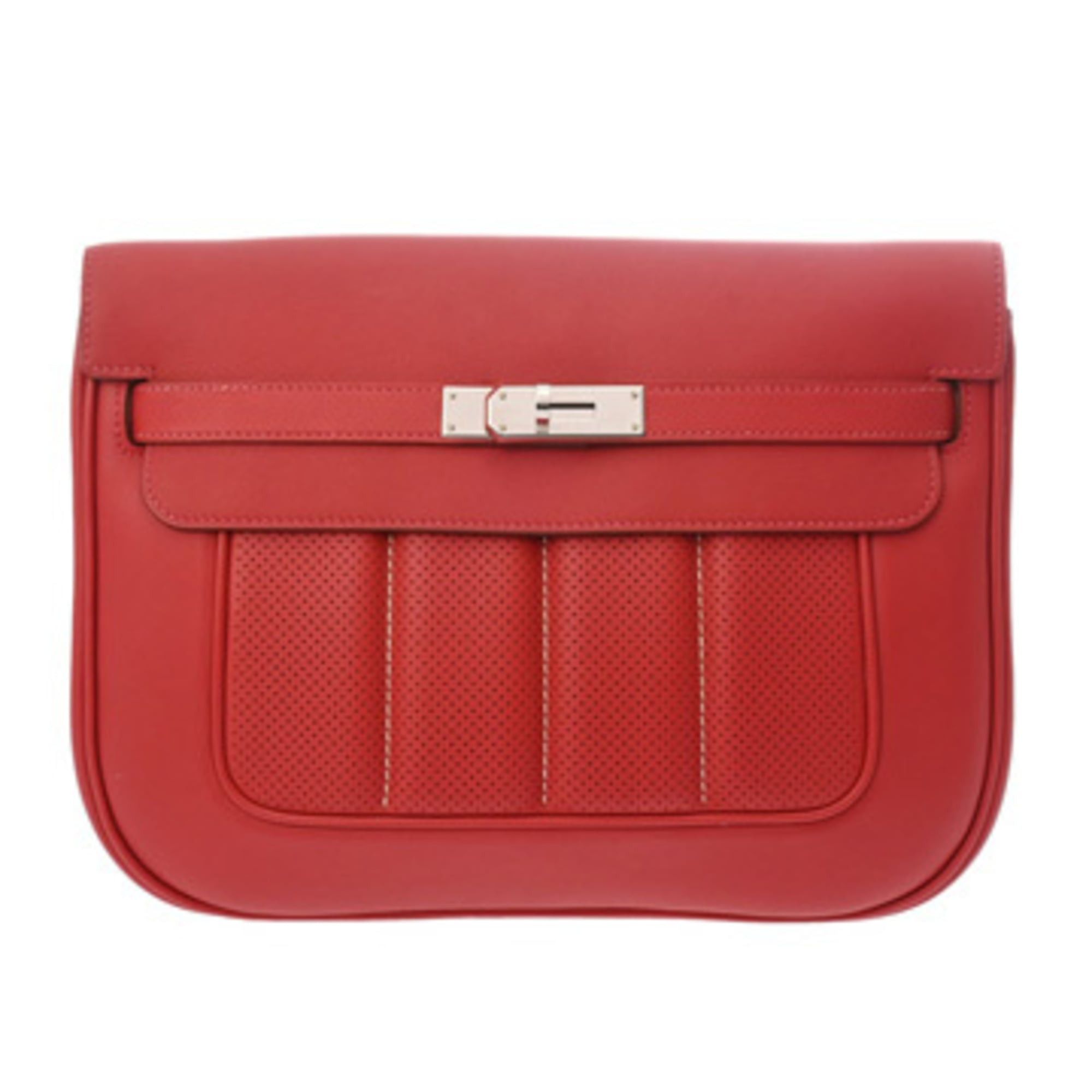 HERMES Berline 28 Rouge Kazak Women's Swift Leather Shoulder Bag Rank A Pre-owned Ginzo