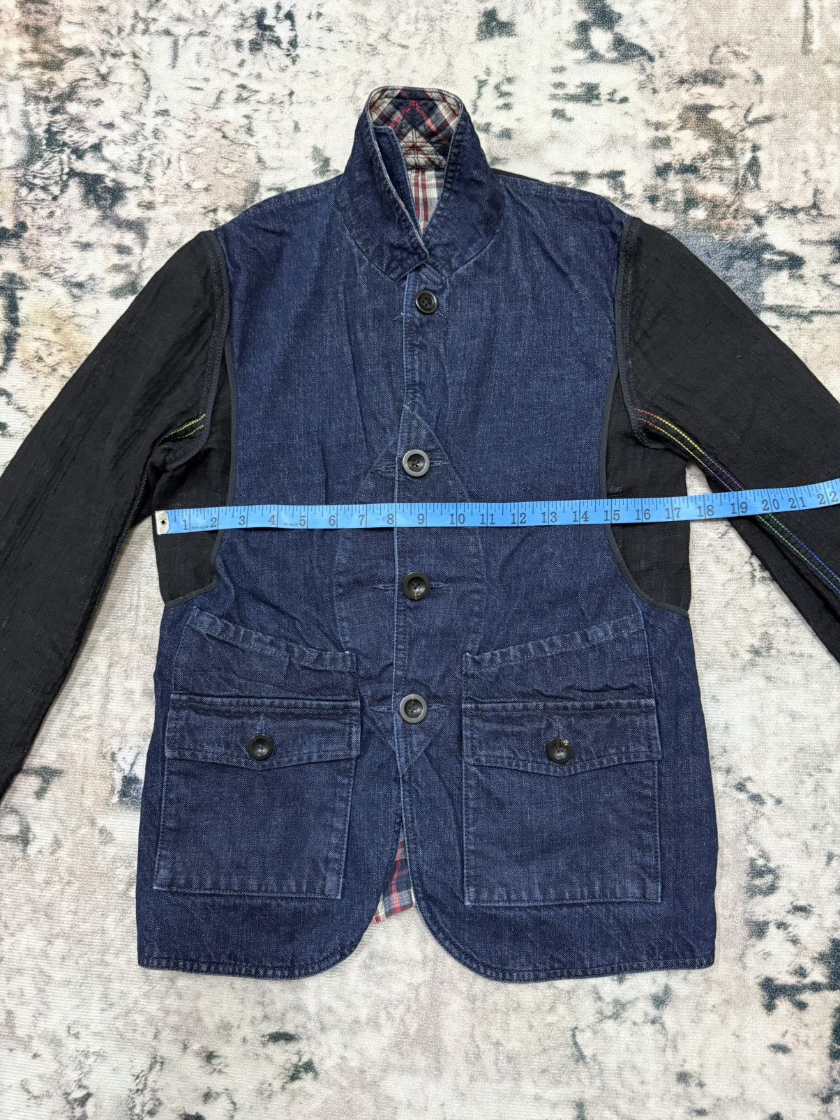 Japanese Brand Tomorrowland Riversible Plaid Denim Button Up Jacket Size US XS / EU 42 / 0 - 22 Thumbnail