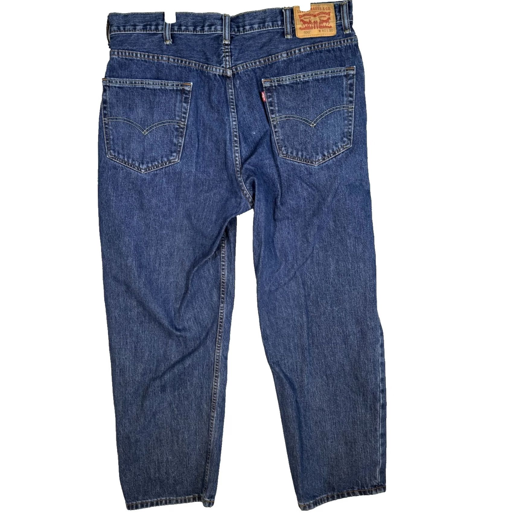 Levi's Levi's Jeans 550 Men Blue Denim Relaxed Straight High-Rise 40 X 30 Regular Size 38 Inseam 30 Zip Fly Button Fly Mens Size US 40 / EU 56 - 2 Thumbnail