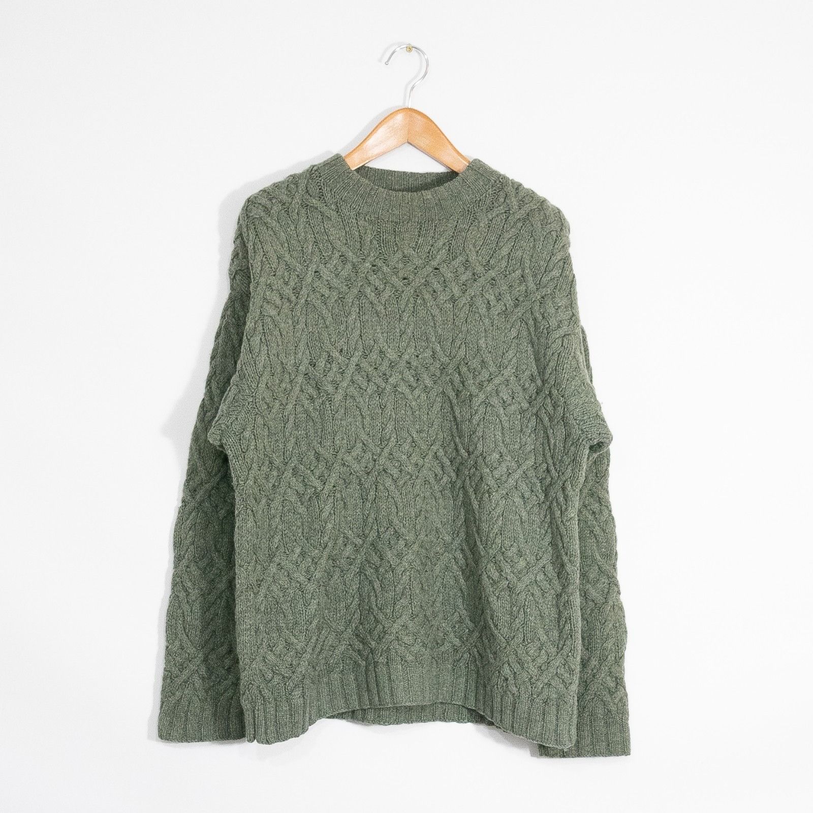 Vintage Vinatge Cable Knit Wool Sweater Mens XL - Crewneck Fisherman Size US XL / EU 56 / 4 - 1 Thumbnail