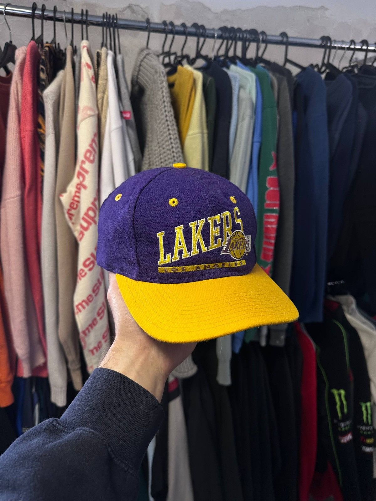 NBA Vintage 90s Los Angeles Lakers NBA Cap Y2K Size ONE SIZE - 2 Thumbnail