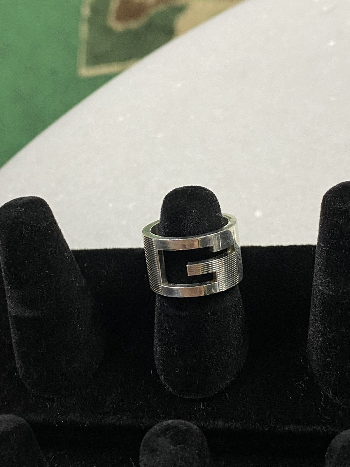 Gucci G Logo Silver Ring Sterling 925 Size 4.5 Us