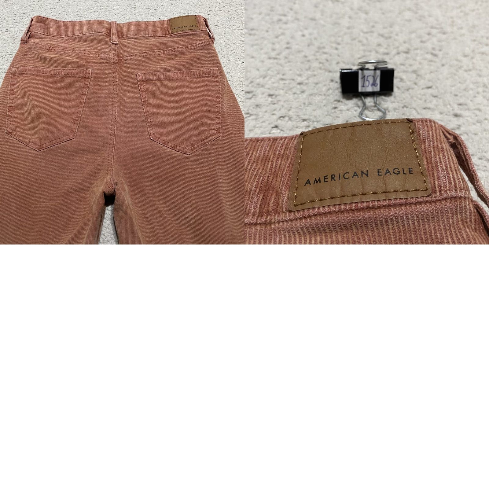 American Eagle Outfitters American Eagle Corduroy Jeans Womens 6 Pink Mom High Rise Straight Stretch Logo Pockets Zipper Button Cotton Spandex Denim N/A Size 28" / US 6 / IT 42 - 9 Thumbnail