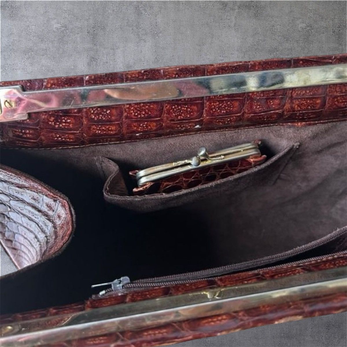 Other The Genuine leather burgundy crocodile clutch bag Size ONE SIZE - 6 Thumbnail