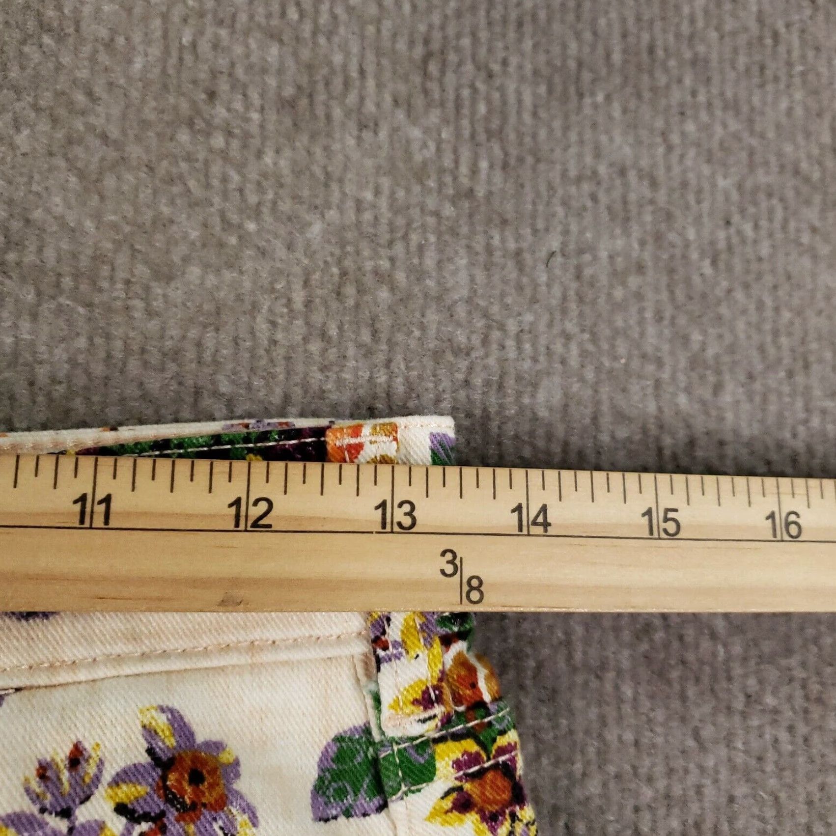 Anthropologie VINTAGE Anthropologie Pilcro Pants Womens 27 Cigarette High Rise Floral Raw Hem Boho Denim Stretch Orange 27 Mens Girls Womens Size 27" / US 4 / IT 40 - 6 Thumbnail