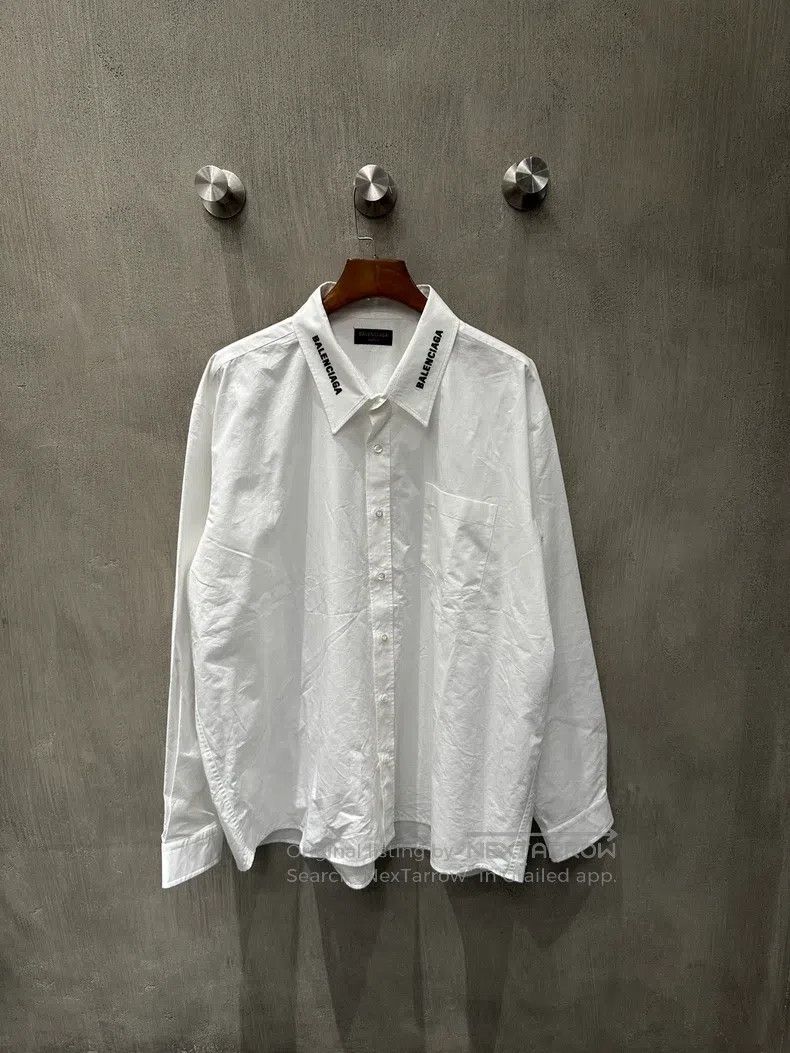 Balenciaga Loose-fit logo white shirt