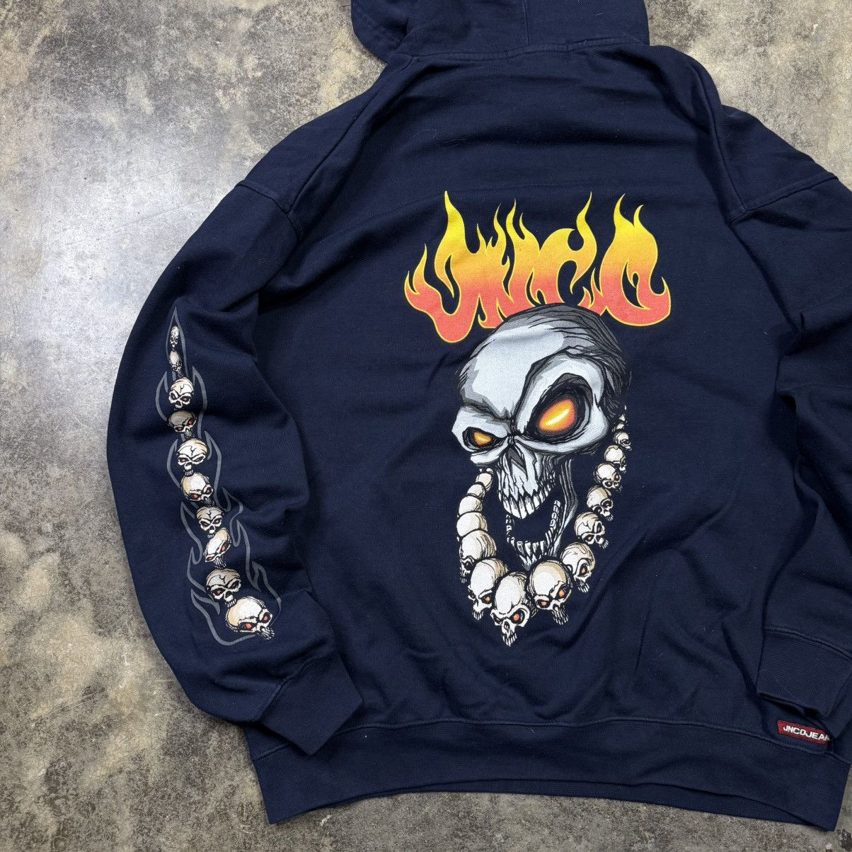 JNCO vintage jnco jeans flaming skull baggy skull hoodie Size US XL / EU 56 / 4 - 7 Thumbnail