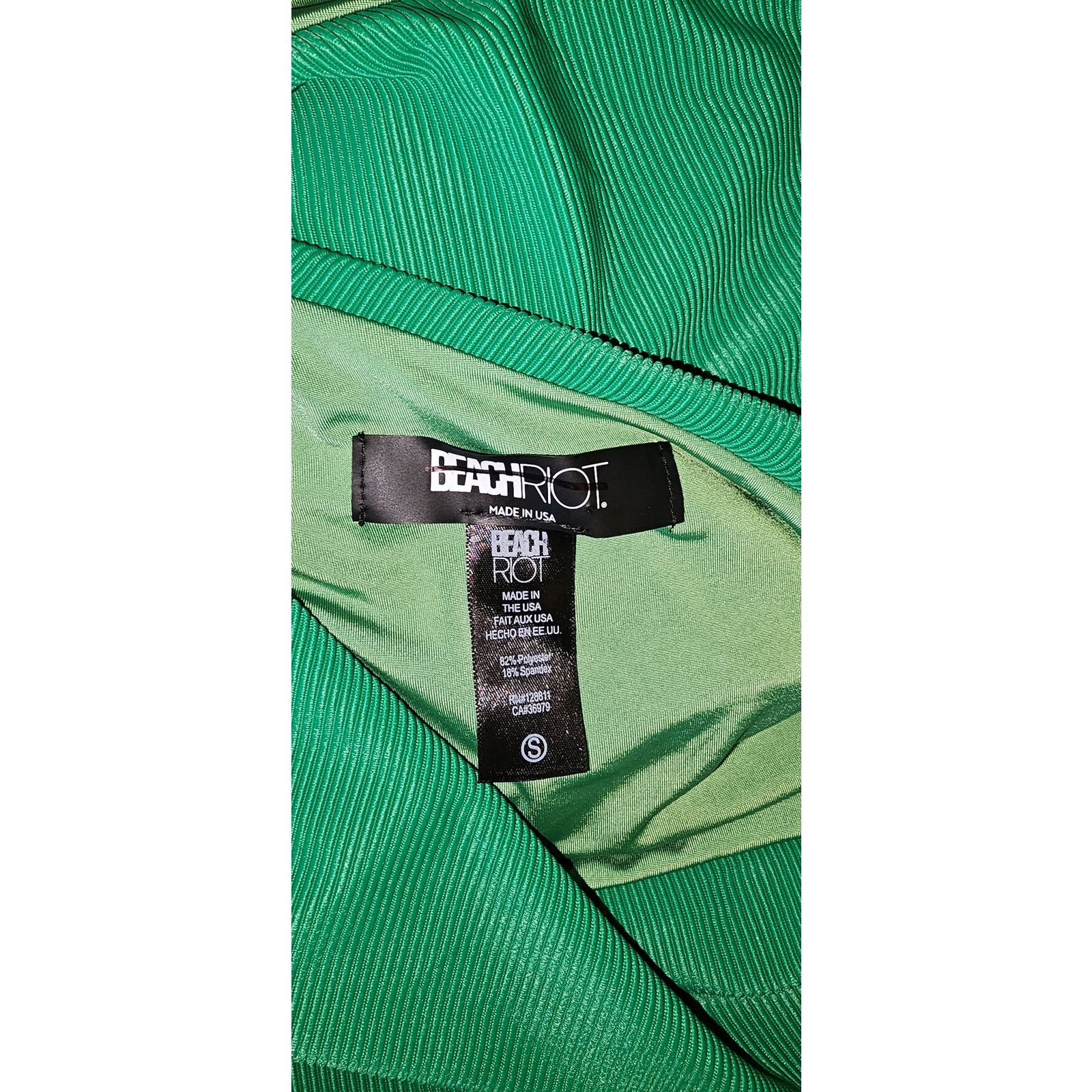 Beach Riot × Free People New Celine Ribbed One-Piece $148 SMALL Holly Green Size S / US 4 / IT 40 - 8 Thumbnail