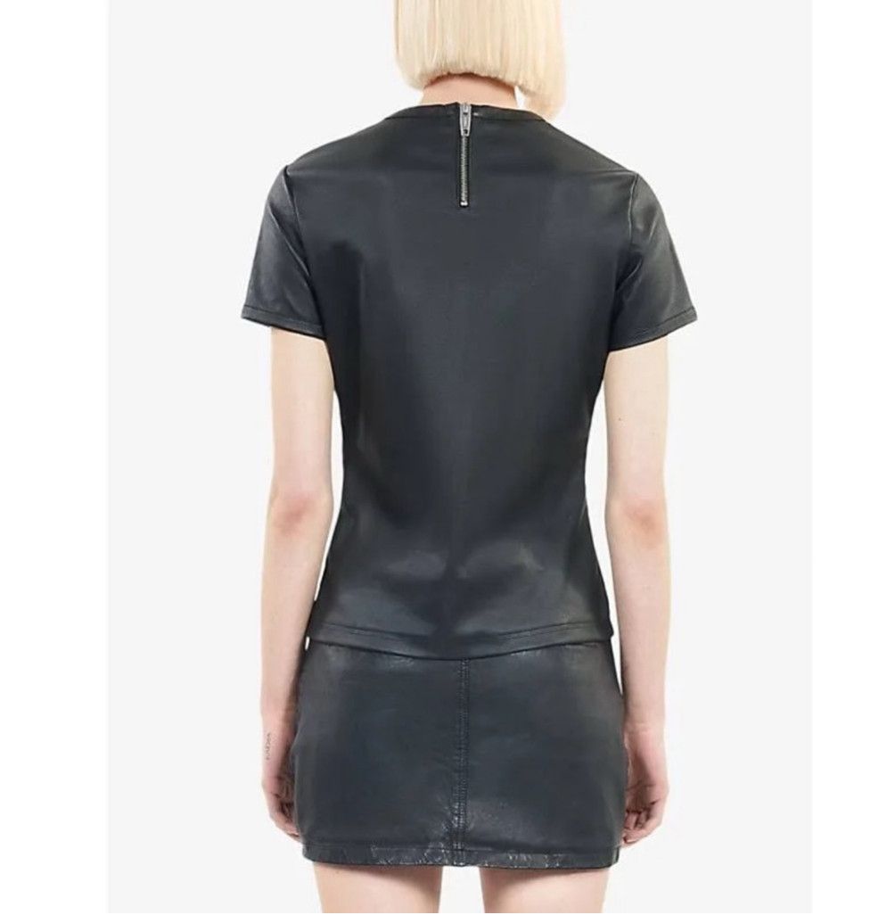 The Kooples NWT The Kooples Lambskin Leather T-Shirt – Size S Size S / US 4 / IT 40 - 3 Thumbnail