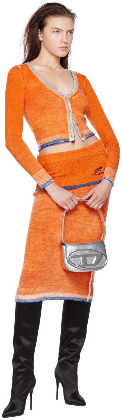 image of Diesel M-Arilou Midi Skirt in Orange, Women's (Size 26)