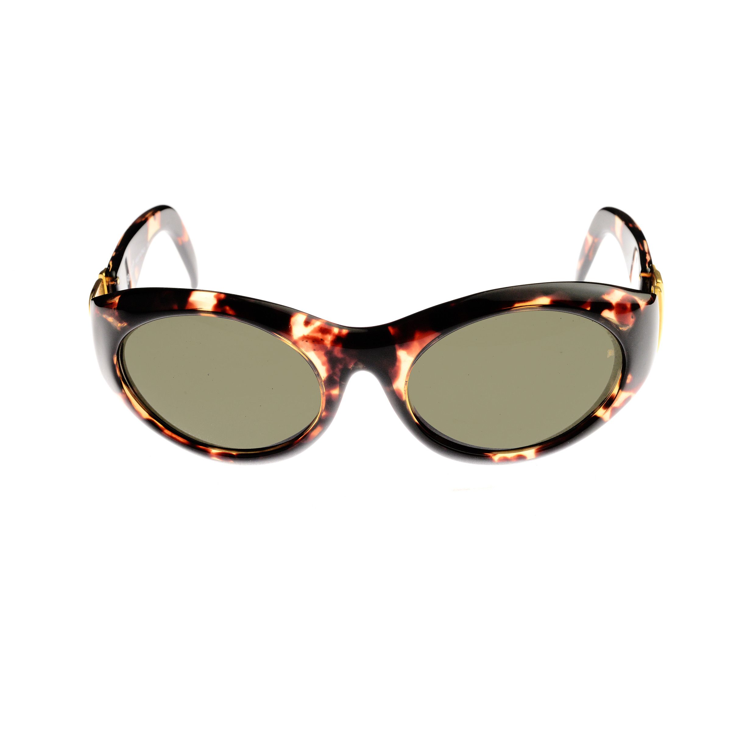 Laura Biagiotti Laura Biagiotti 90s Dark Cheetah Big Logo Sunglasses Size ONE SIZE - 3 Thumbnail