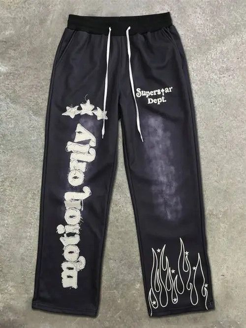 Japanese Brand × Vintage Letter Print Drip Offset sweatpants hip hop Size US 34 / EU 50 - 1 Thumbnail